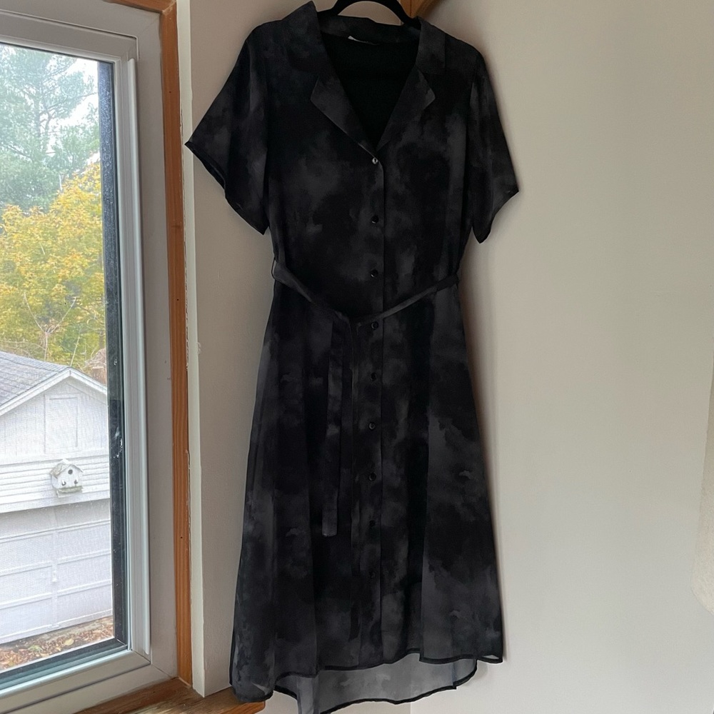 NWOT Disturbia Tempest Midi Tie Shirt Dress, Size 10
